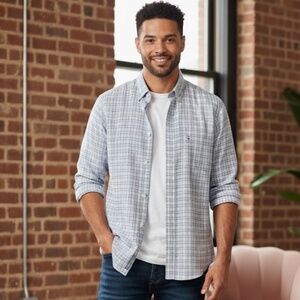 Tommy Hilfiger Plaid Button Down Shirt Men’s XL Blue/Pink/White Chest‎ Pocket